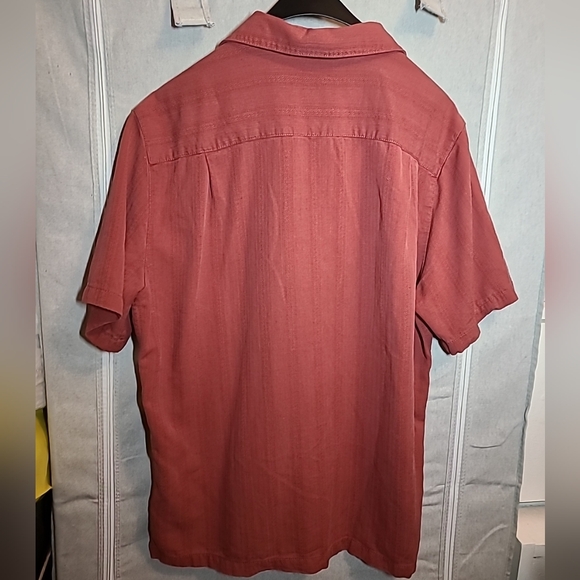 Caribbean Joe Red Short Sleeve Button Up Front Shirt Men's Size X-Large - Picture 2 of 3